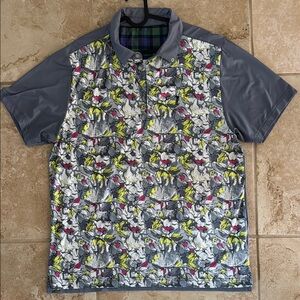 William Murray Golf Gray and Yellow Polo Shirt